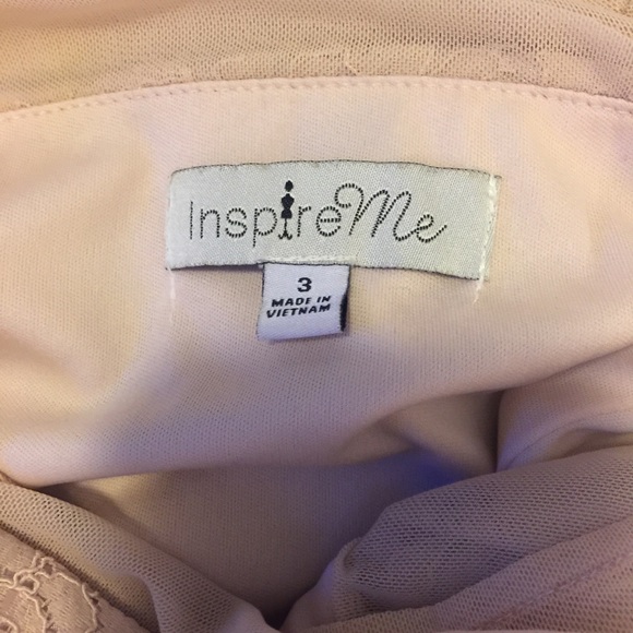 Inspire Me Nude Mesh/Lace Dress | Sz 3 - Picture 4 of 7